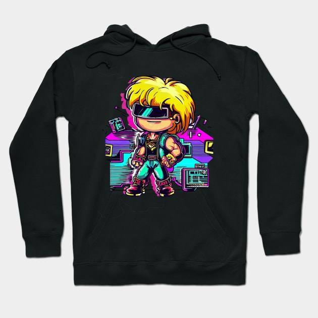 Cyberpunk Cartoon Character Hoodie by Vish artd